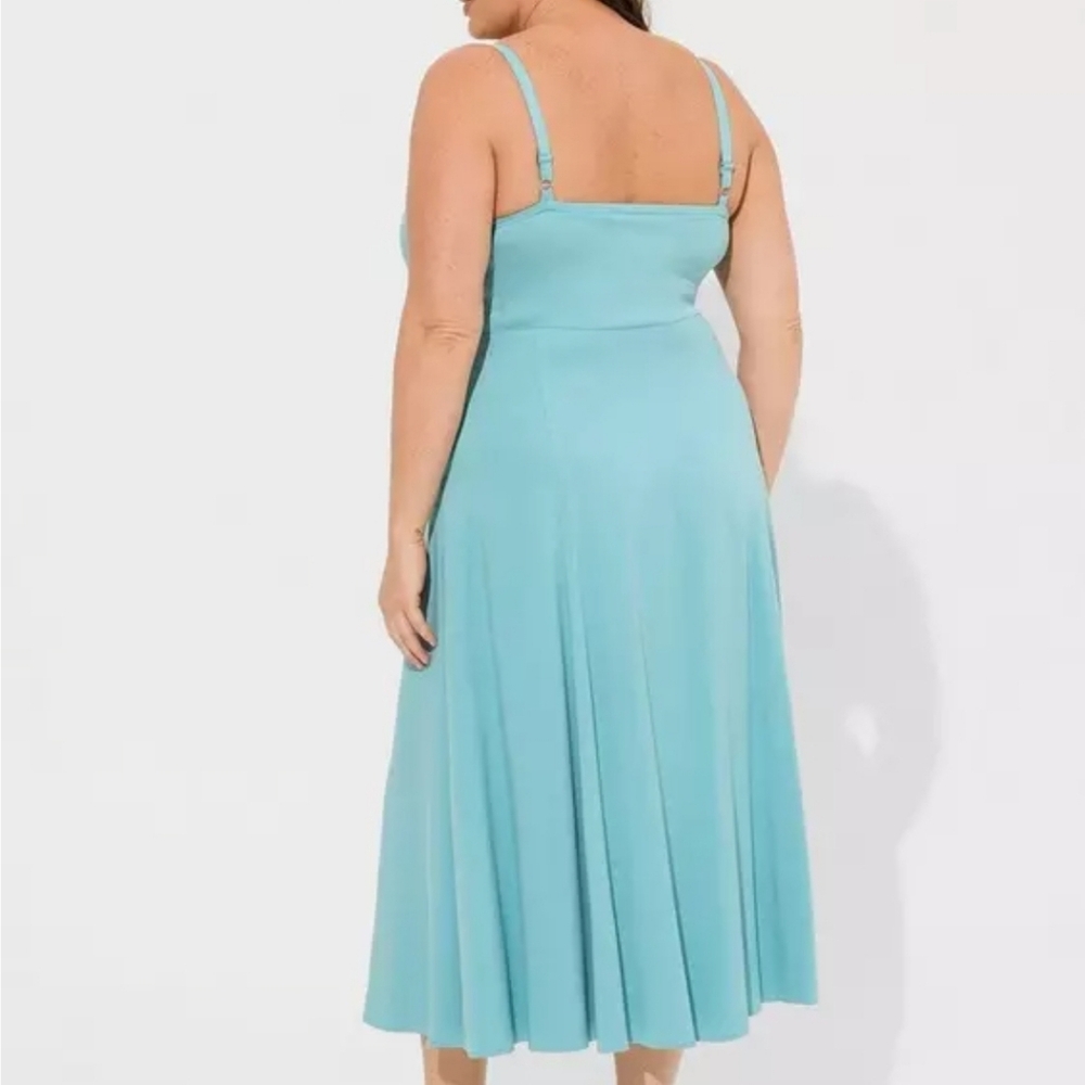 Tea Length Stretch Challis Trapeze Dress - Picture 4 of 4